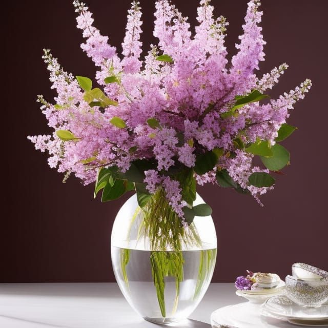 Lilac in Vase: Surreal Romantic Painting