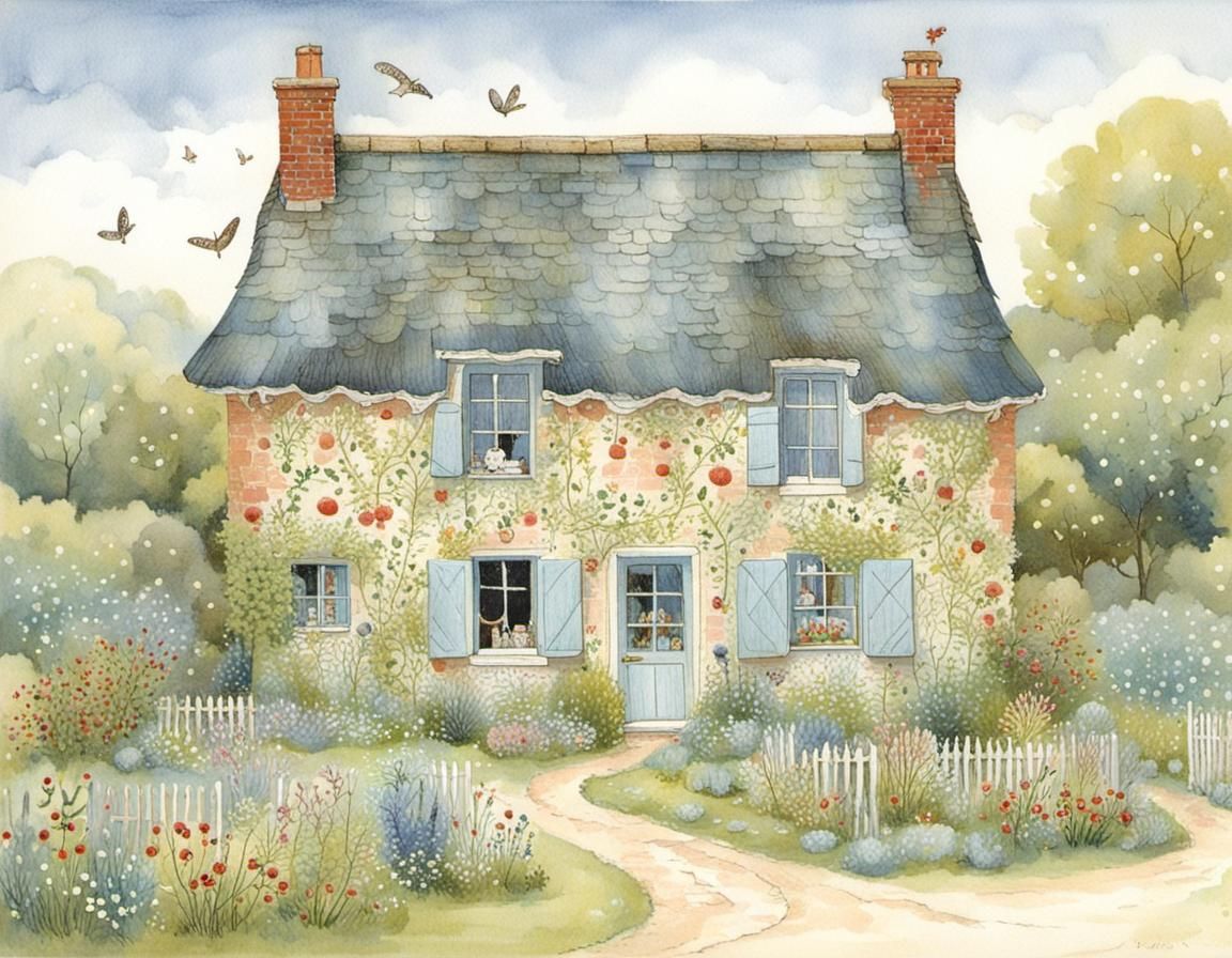 Vintage Cozy Home Interior Illustration