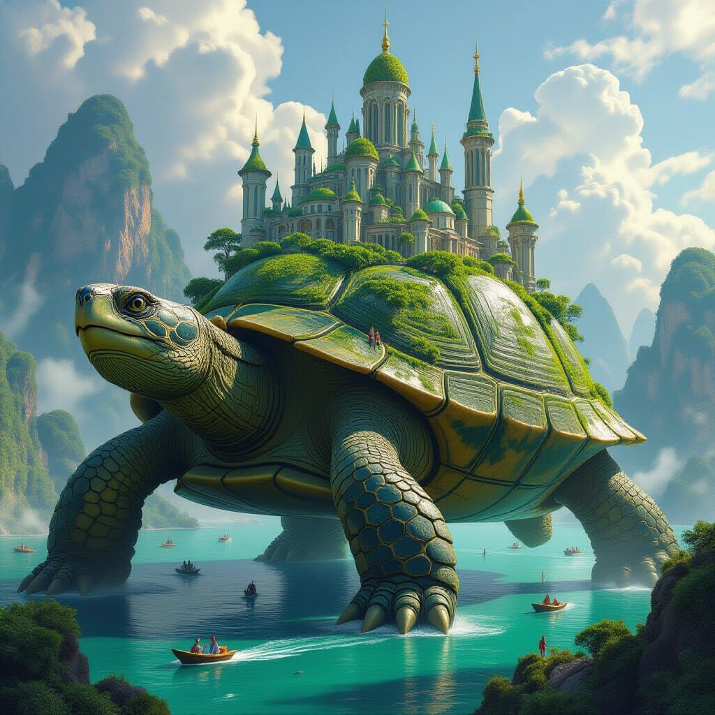 Ancient Turtle City: Fantastical Digital Matte Painting