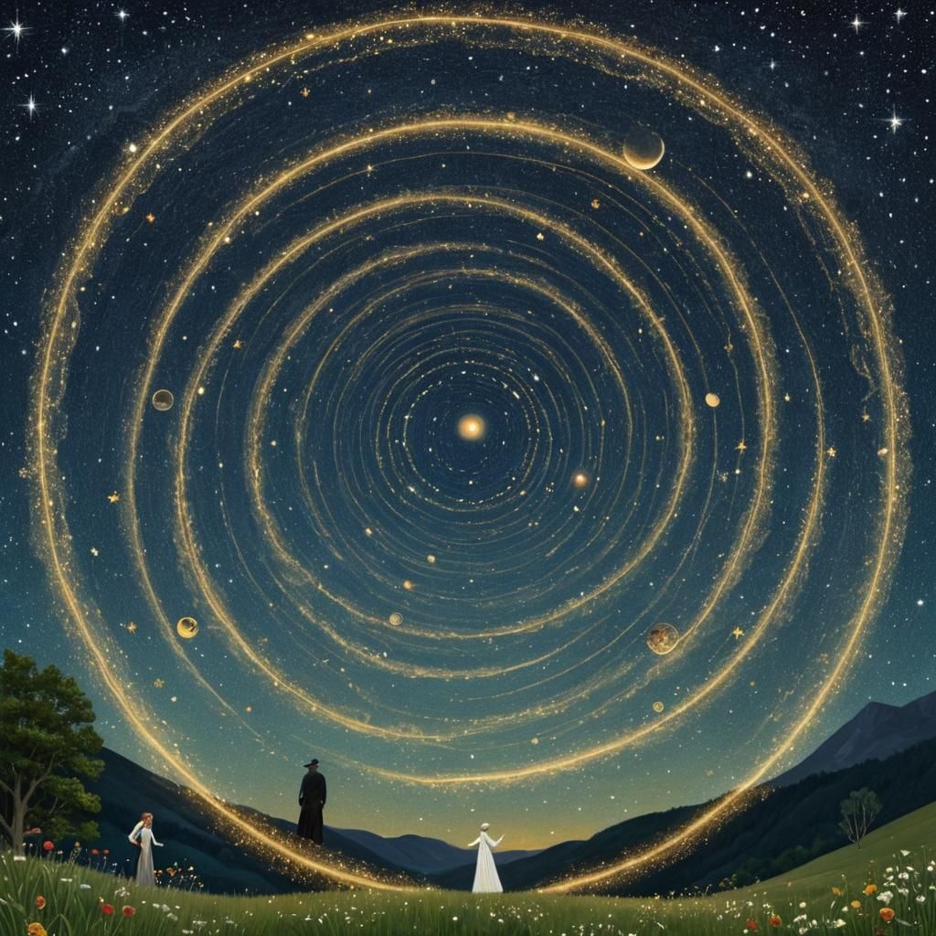 Mystical Galaxy Collage with Mythical Creatures