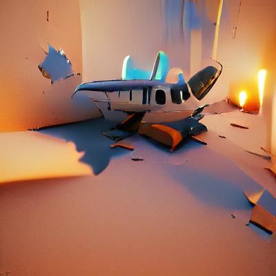 Dramatic 3D Plane Crash Artstation Render