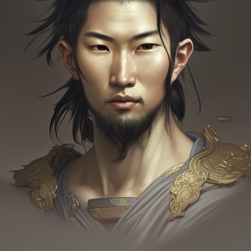 Fantasy Warrior Portrait in Hyperdetailed Style