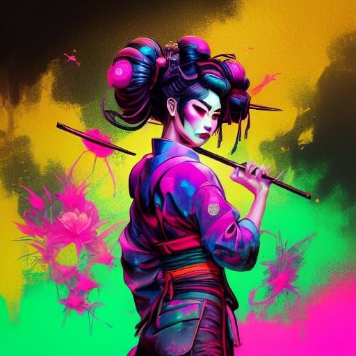 Neon Dreamscape in Synthwave Cyberpunk Style