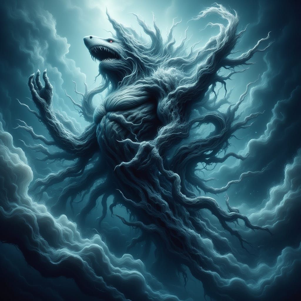 Great White Shark Ninja in Ethereal Style