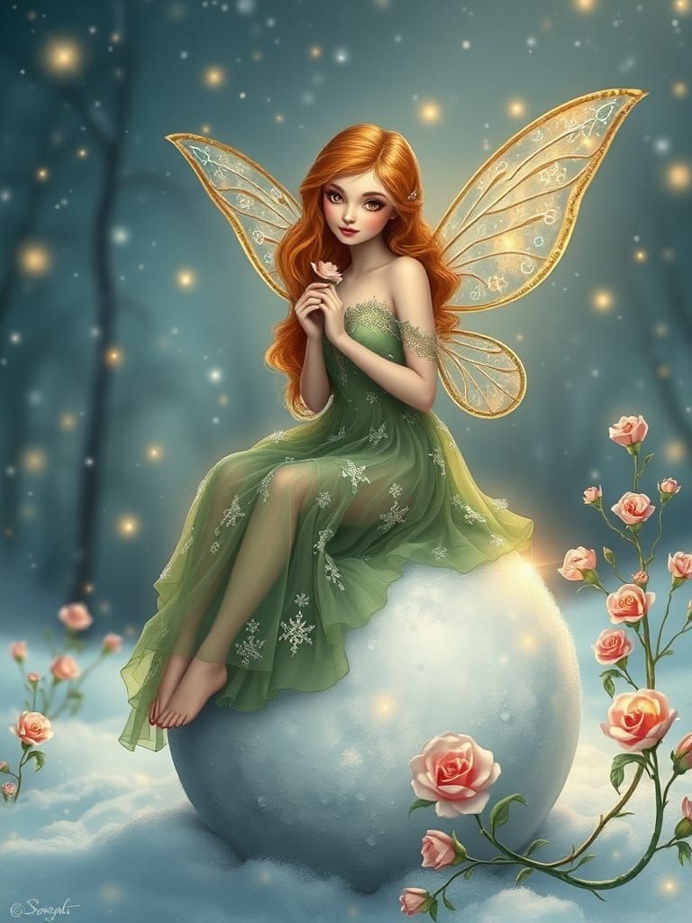 Ethereal Fairy Reigns Over Enchanted Winter Wonderland