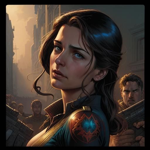 Kate Sharma in Comic Book Art Style