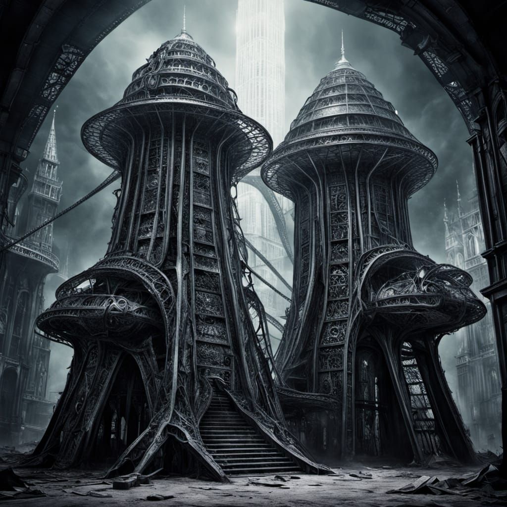 Barbed Wire Eiffel Tower in Surreal Style