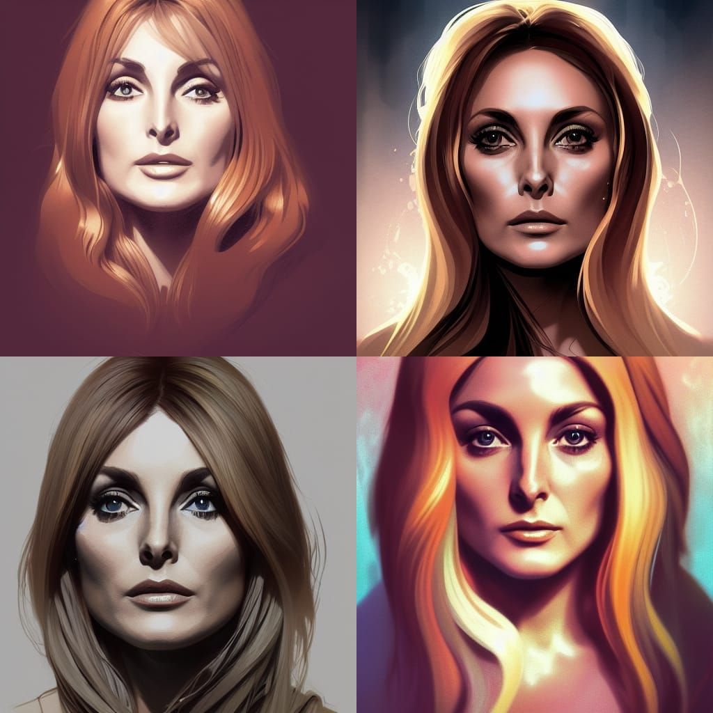 Sharon Tate Portrait in Hyperdetailed Digital Art Style