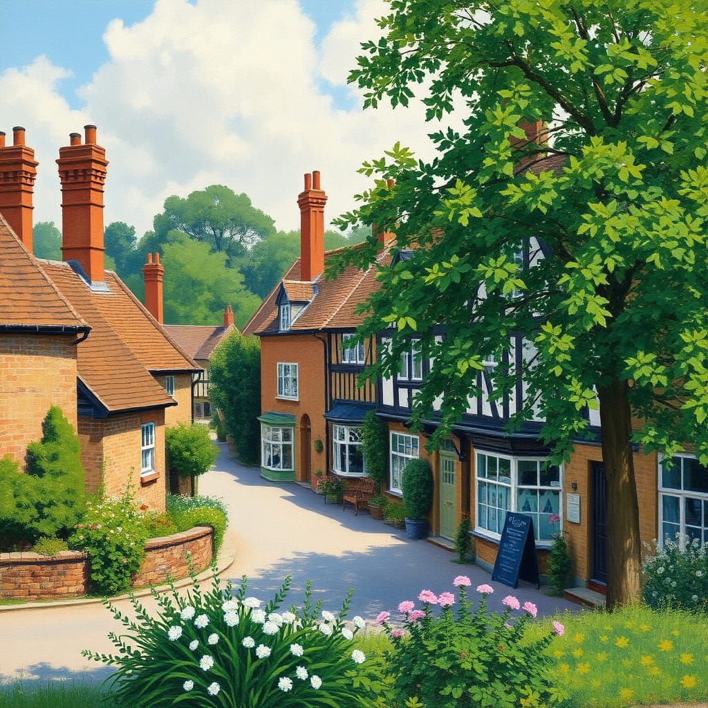 Kettering Town Scene in Impressionist Style