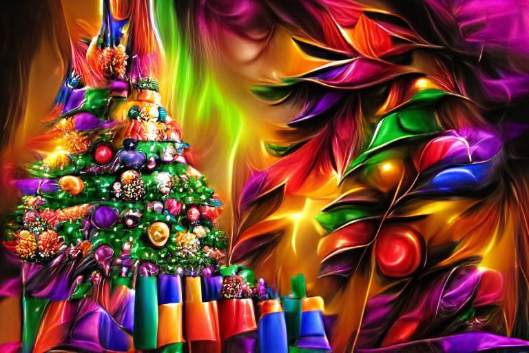 Colorful Christmas Tree Artwork