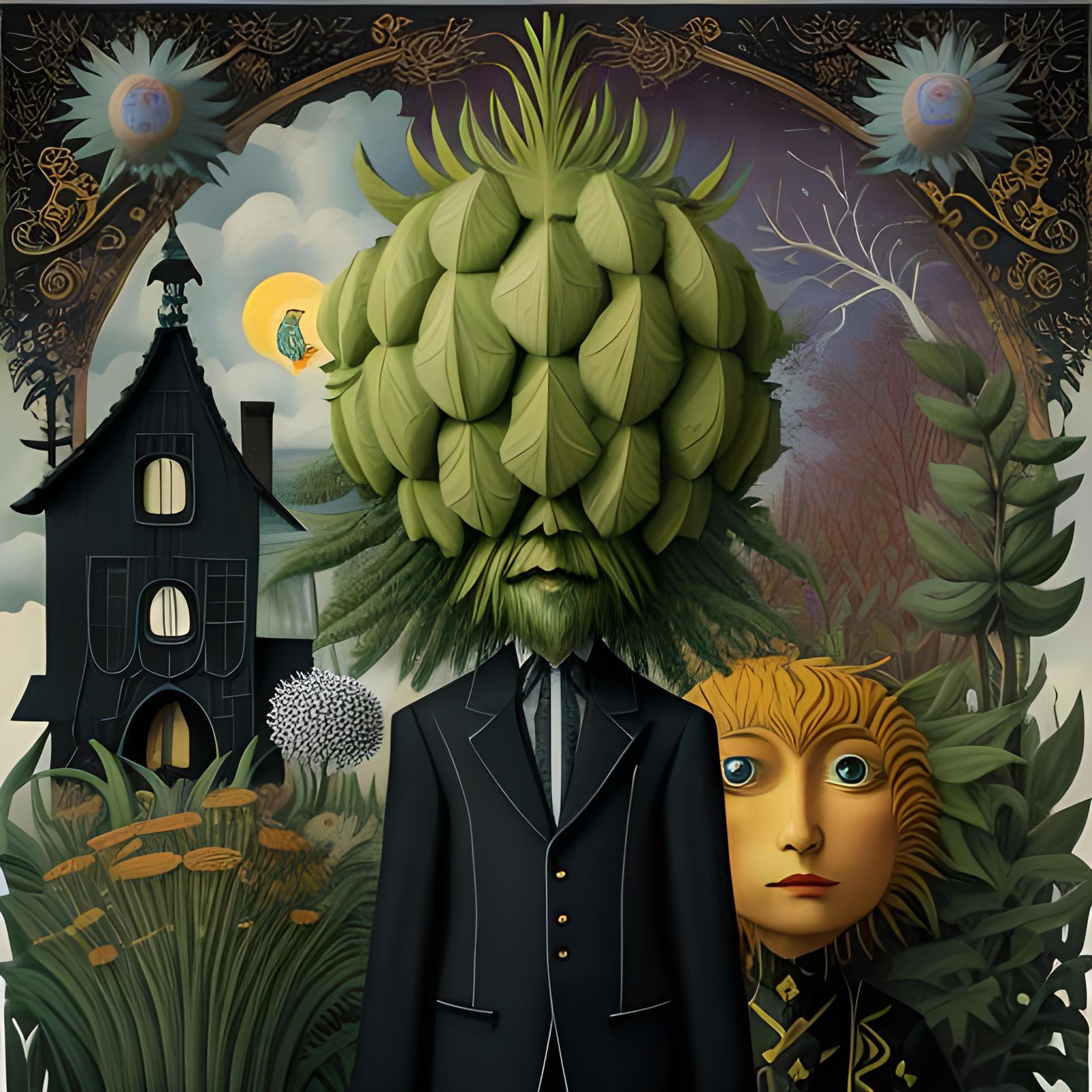 Whimsical Goatsbeard Botanical Art