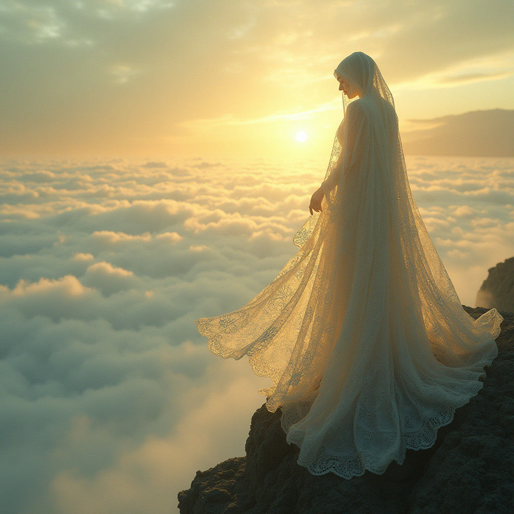 Ethereal Figure at the Edge of Infinity