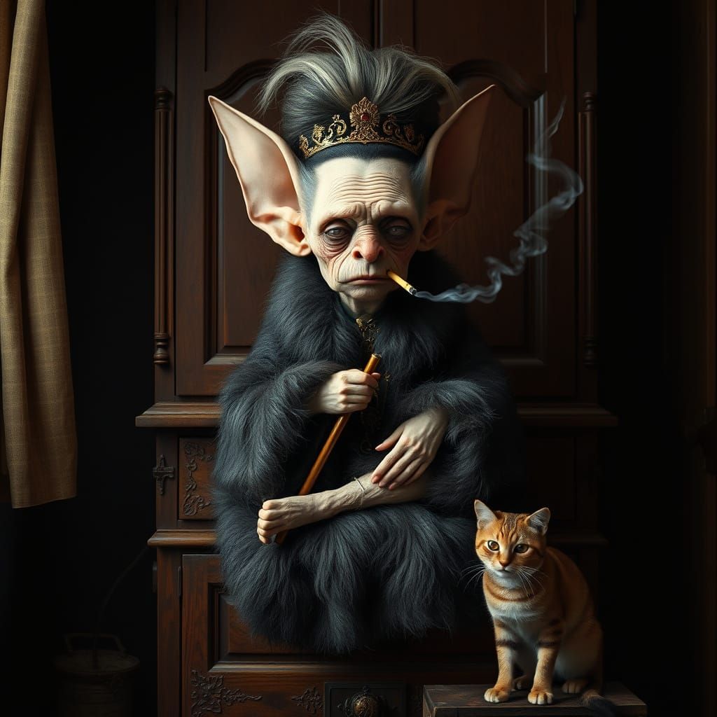 Domovaya Smokes in Cozy Room: Cinematic Realism