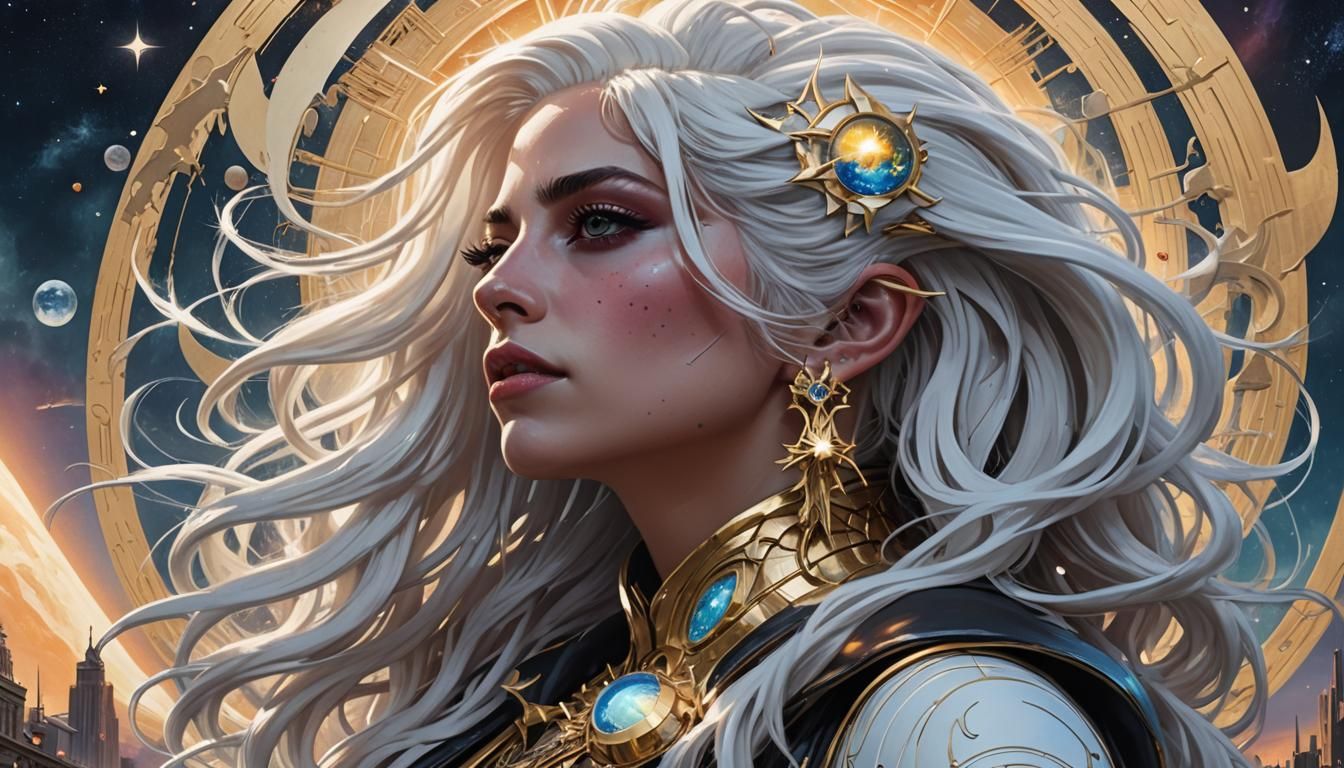 Lady Gaga in Dystopian Cosmic Art