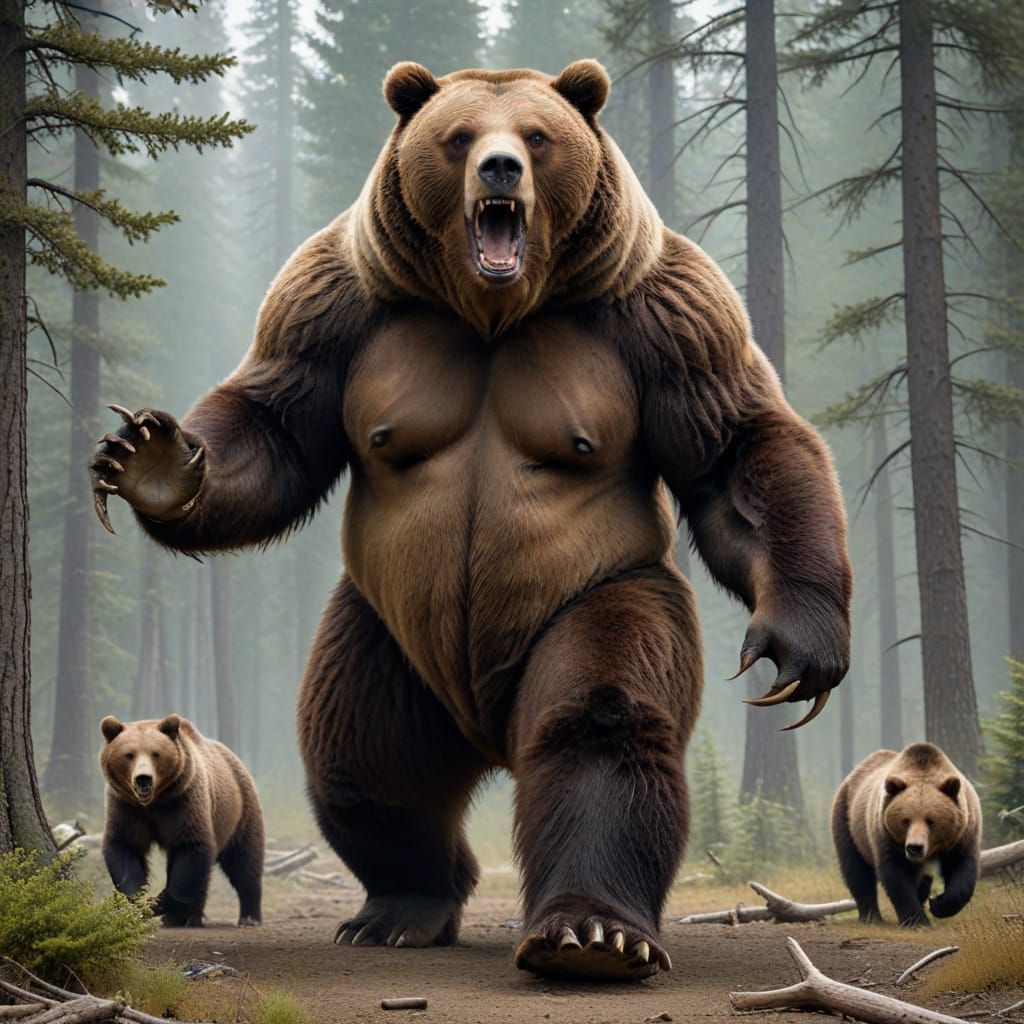 Menacing Beast with Grizzly Bear Arms and Horse Legs