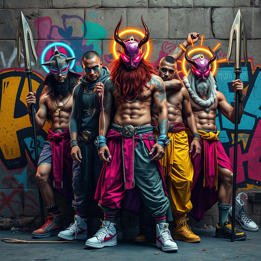 Mythical Gods in Streetwear Style