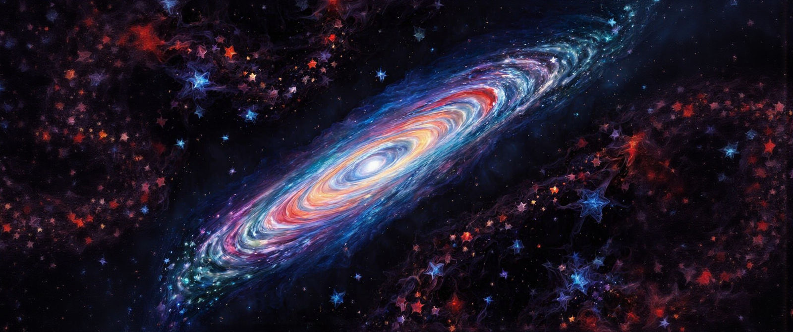 Deep Space Cosmic Vortex in Vibrant Colors