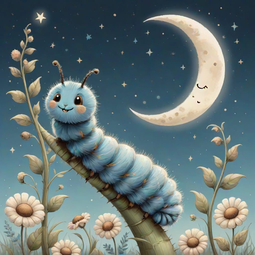 Caterpillar's Moonlit Wonder: Classic Children's Illustratio...