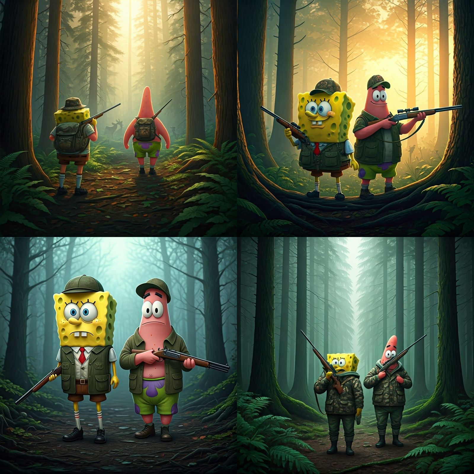 Spongebob and Patrick hunting