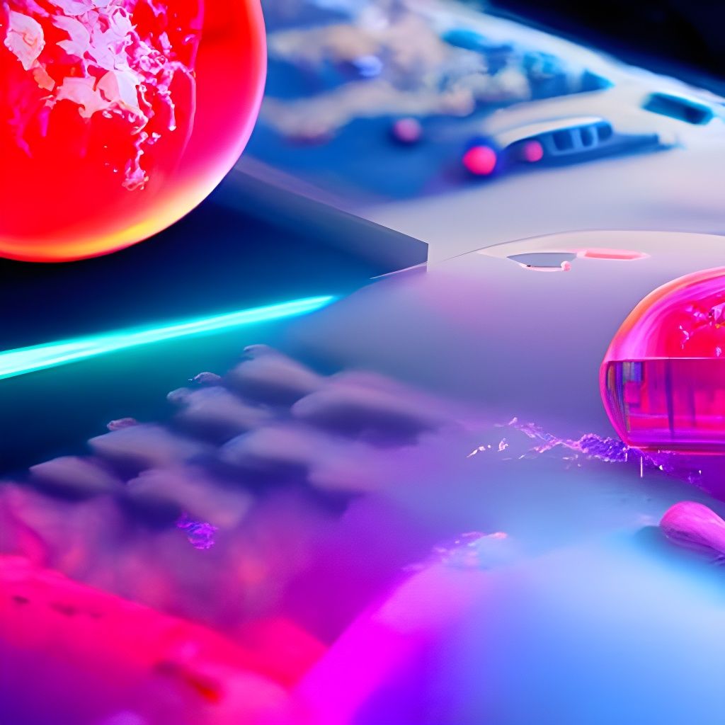 Planets Above Futuristic City in Synthwave Style