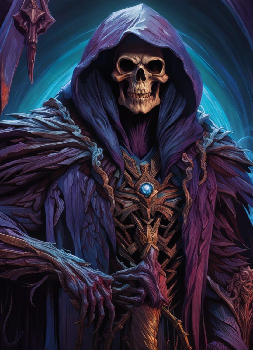 Muscular Grim Reaper Portrait in 3D Digital Art