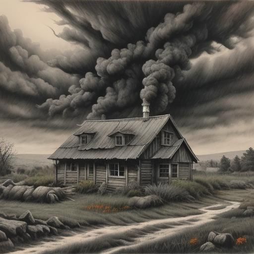House under a raging, wrath of God storm <lora:CPC1-5:1.0>