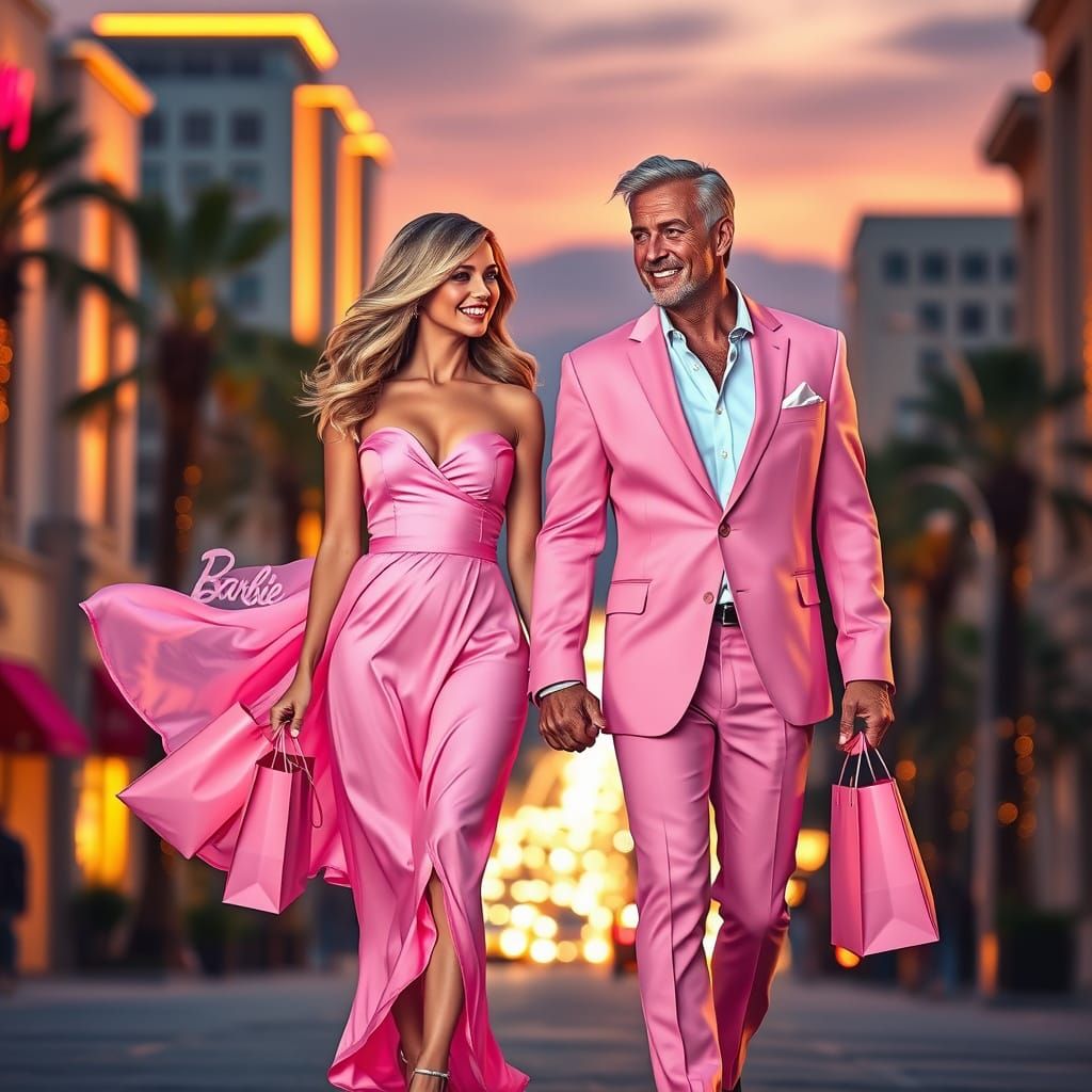 Barbie and Ken Stroll Rodeo Drive in Hyper-Realistic 8K Port...