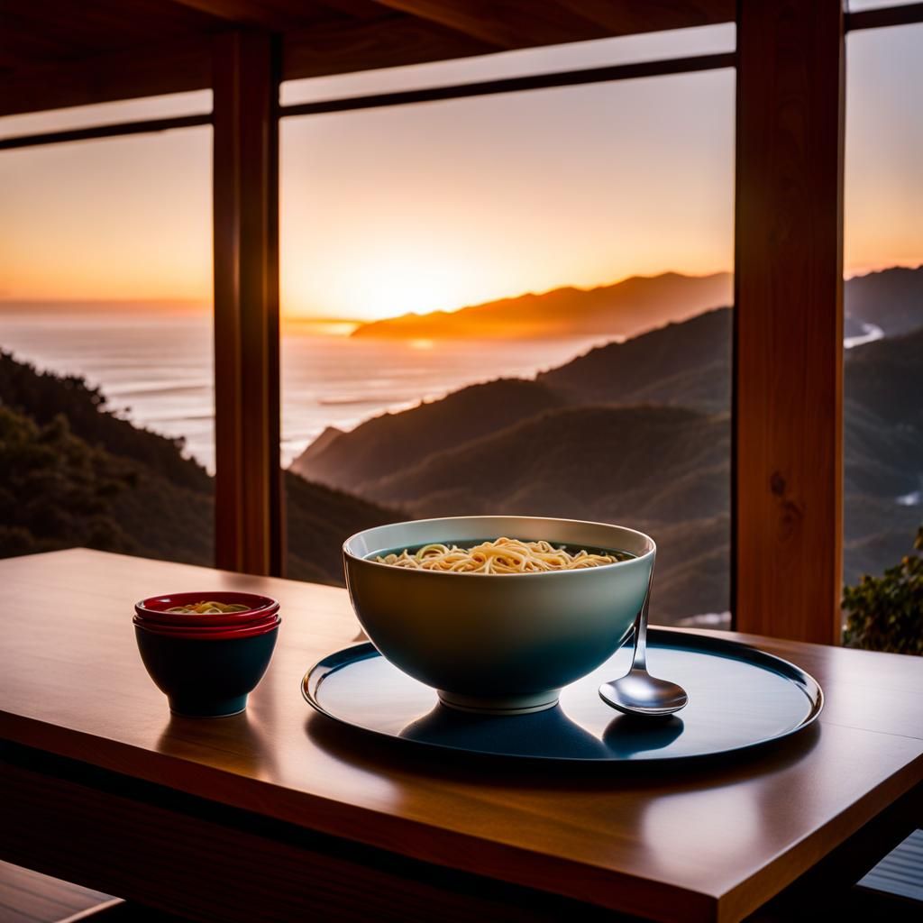 Nissin Noodles in Mid-Century Modern Home, Shulman Style