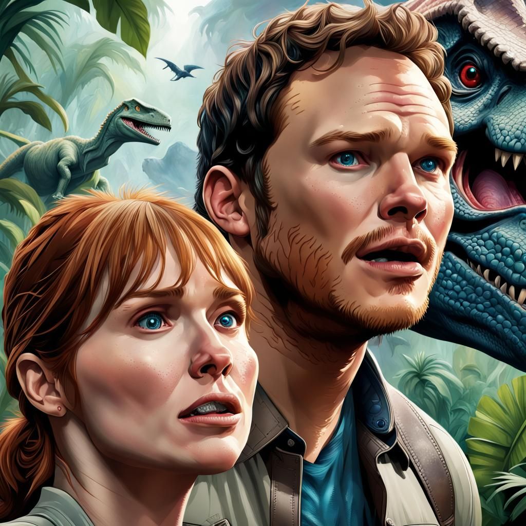 Jurassic World Movie Poster: Hyperrealistic Concept Art