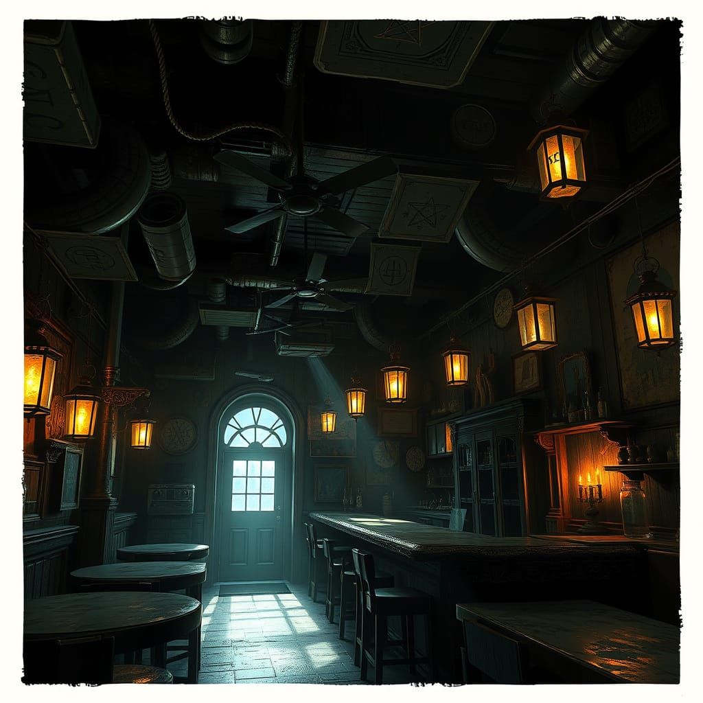 Haunted Bar 8k resolution concept art trending on Artstation...