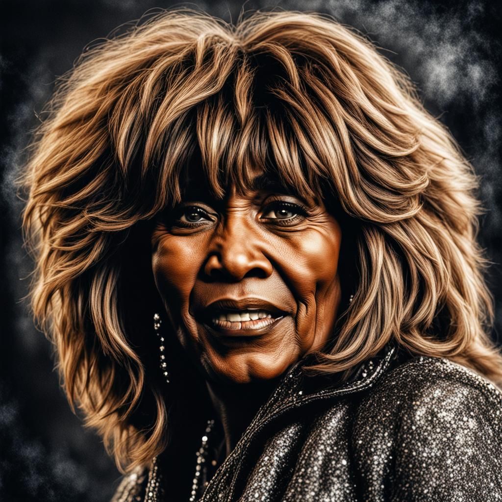 Hyperrealistic Close-up of Tina Turner's Eye