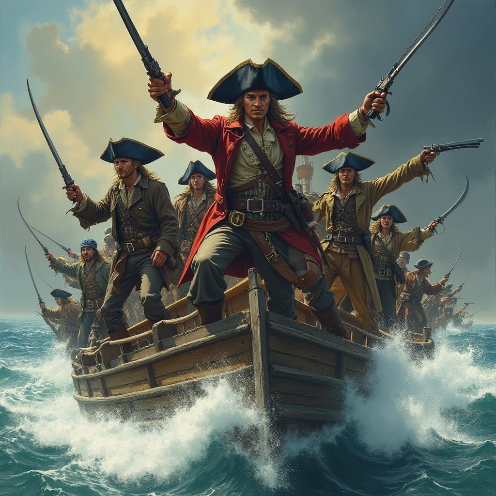 Pirate Crew Mutiny on Stormy Seas