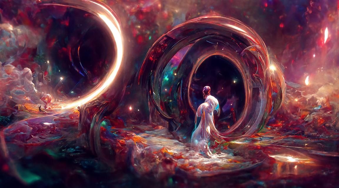 Swirling Portal in Crystal Landscape Concept Art