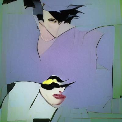 Striking Portrait in 80s Fashion Illustration Style