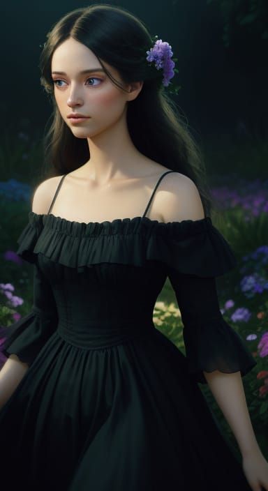 Ethereal Garden of Dreams in Painterly Style