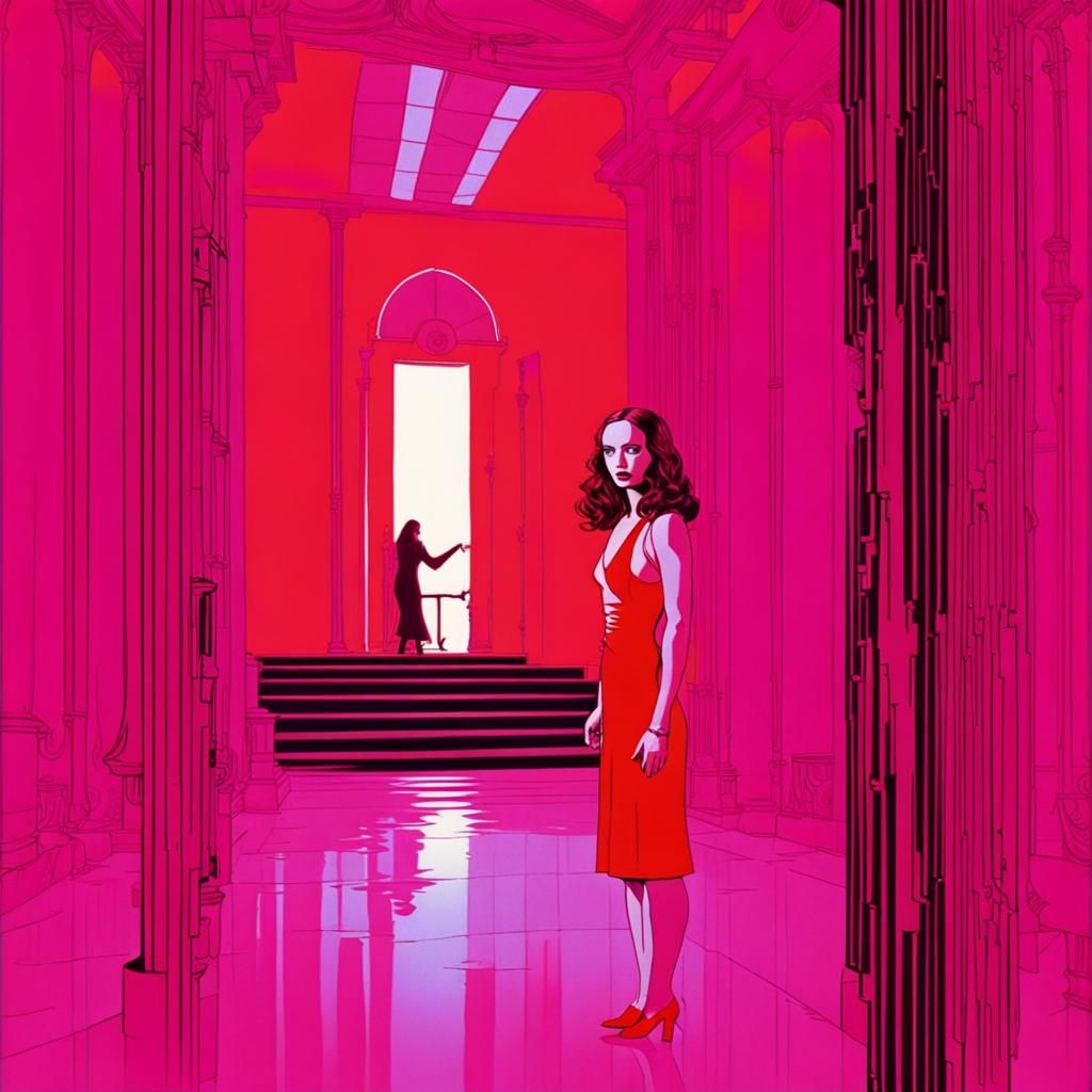 Suspiria: A Neon Retro Synthwave Scene