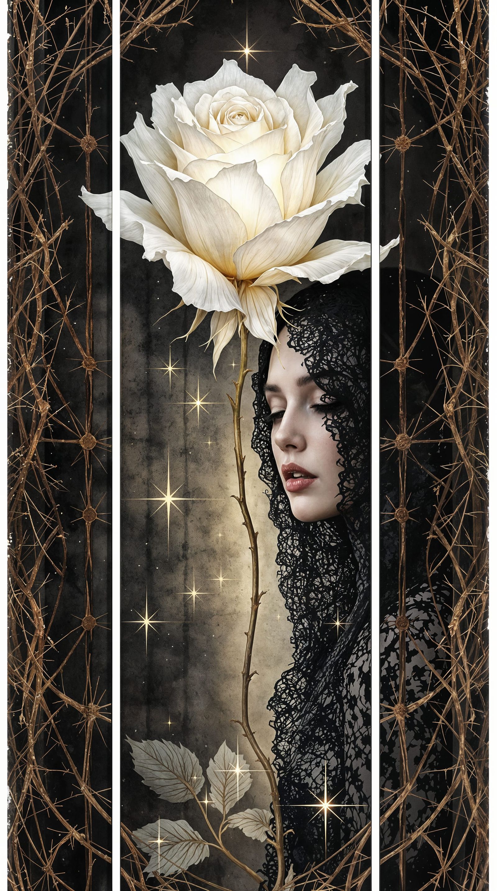 Gothic Romance of a Maiden and the Spectral Rosa Alba