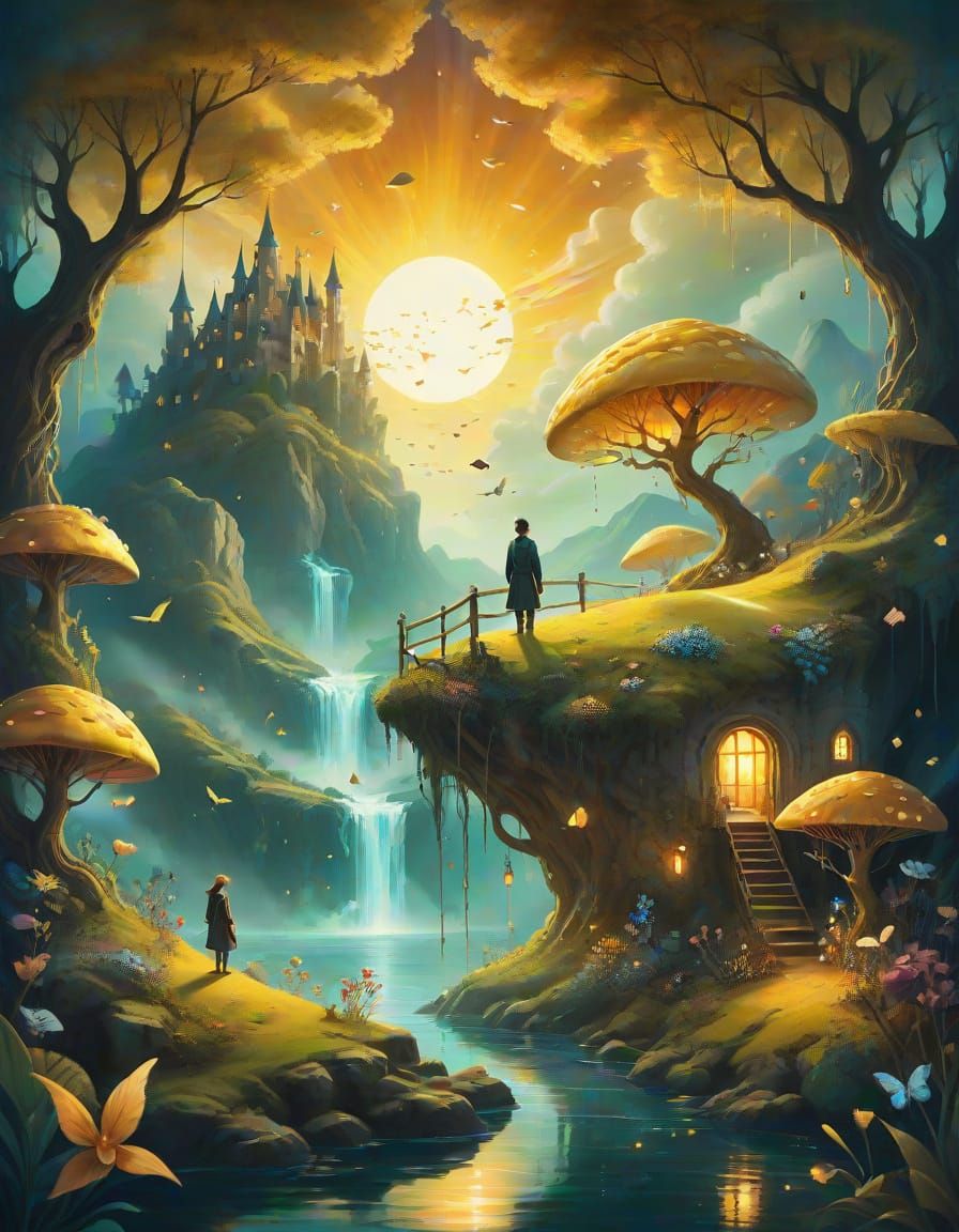 Enchanting Dream Scene in Magical Realism Style