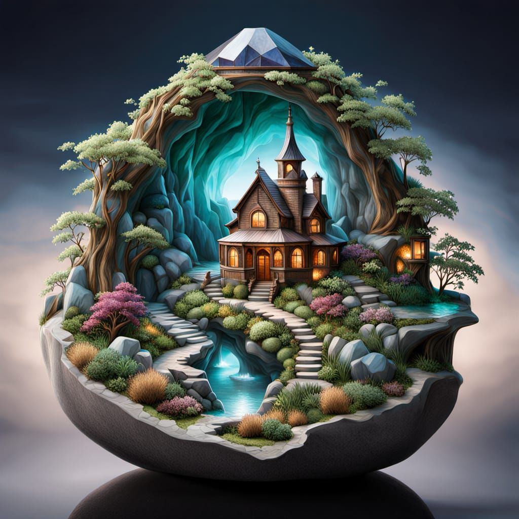 Gemstone Houses on Lush Hillside