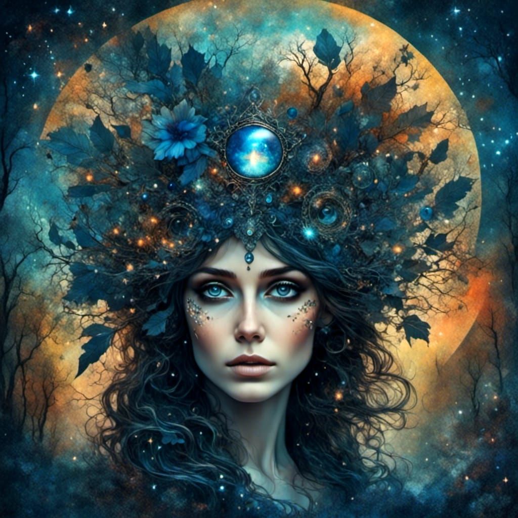 Beautiful Witch Under Lapis Lazuli Sky