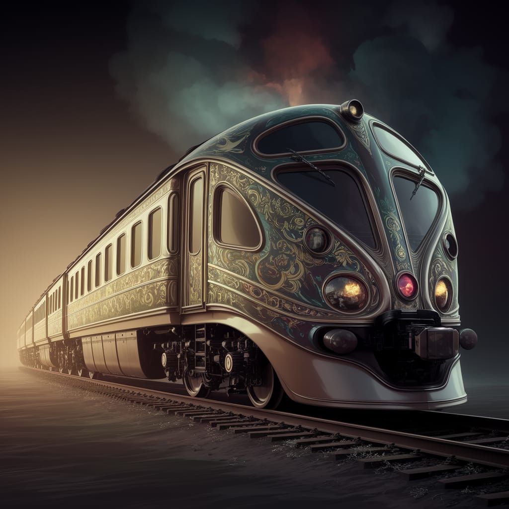 Ethereal Art Nouveau Train