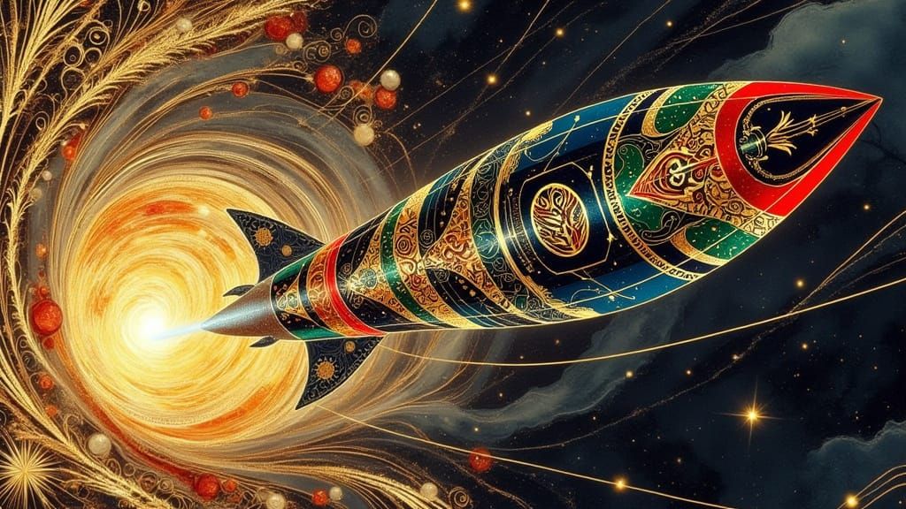 Gustav Klimt-Inspired Science Fiction Art