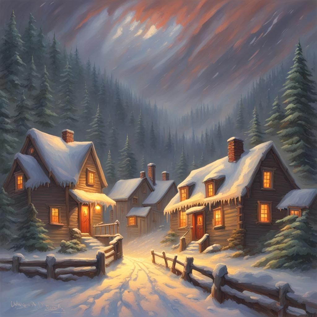 Violent Snowstorm Devours Mountain Village