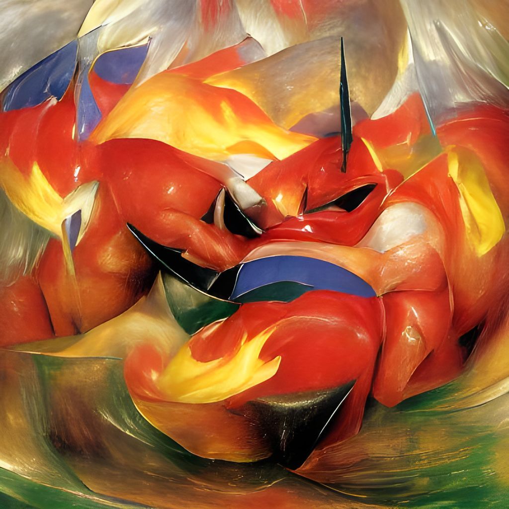 Fiery Abstract Orbs in Expressionist Style