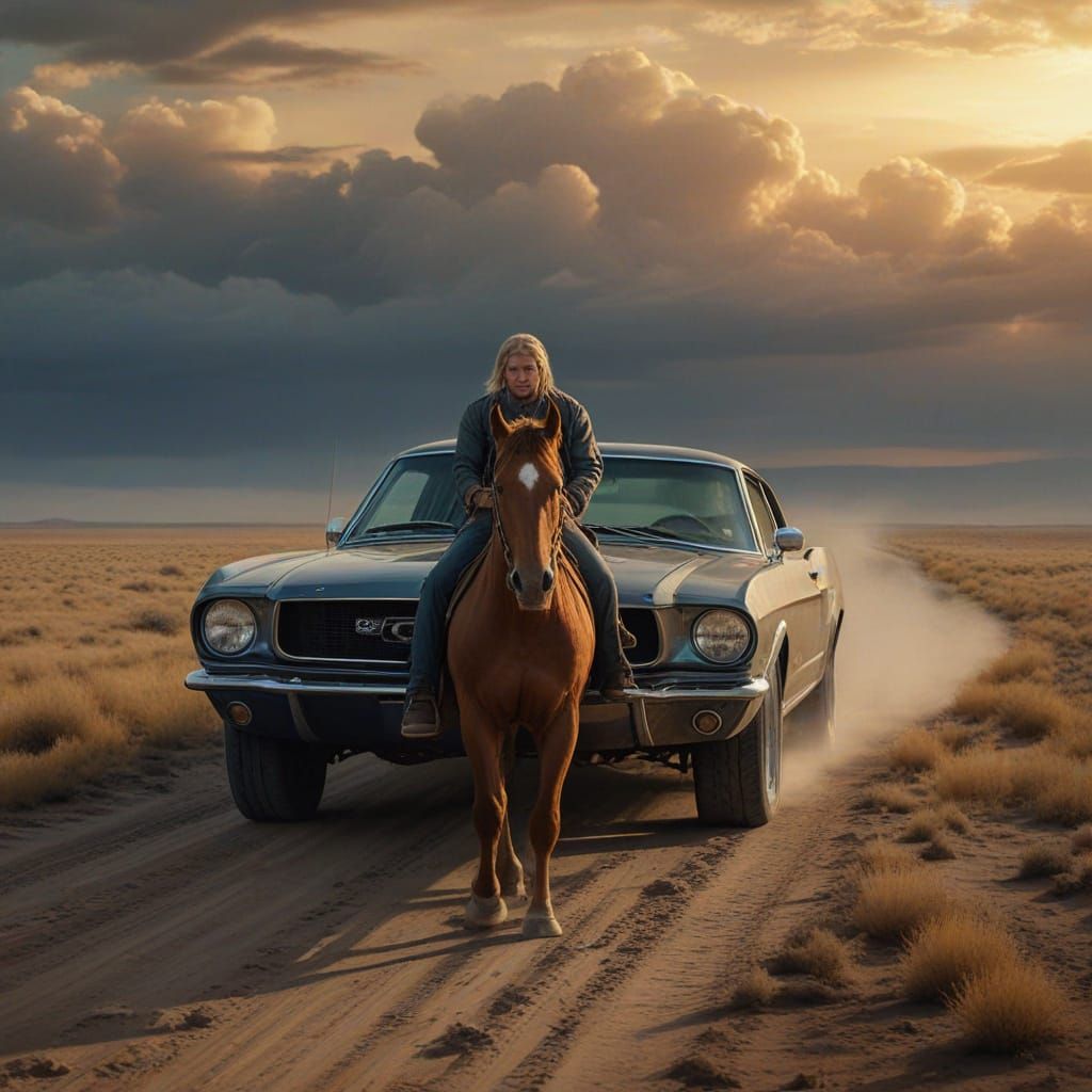 Batu Khan Rides Mustang Through Desolate Plains