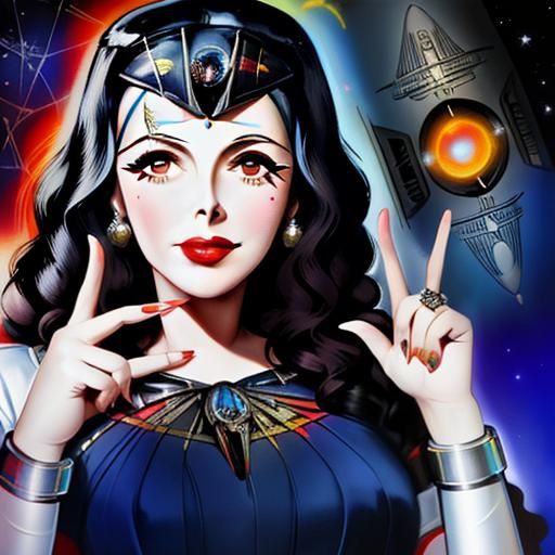 Hedy Lamarr Peace Portrait in Alcohol Ink