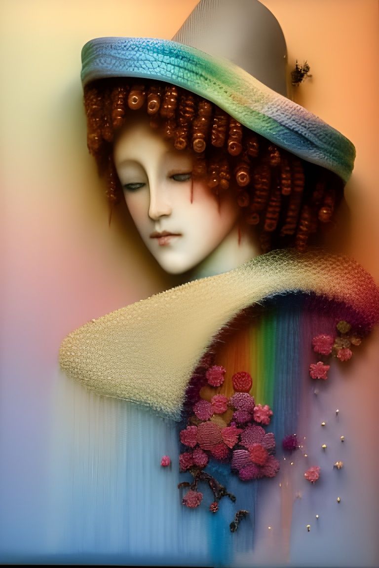 Rainbow Textile Art with Papercraft Couture