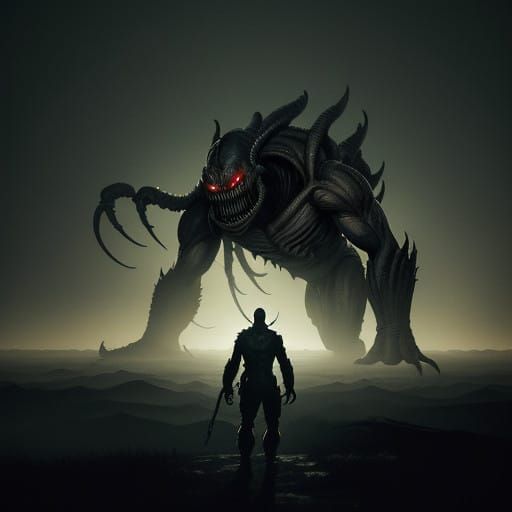 Colossal Xenomorph-Hulk Hybrid Emerges from Dark, Misty Land...