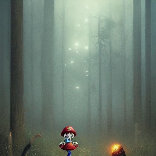 Sinister Mushroom Kingdom as Fantasy Art