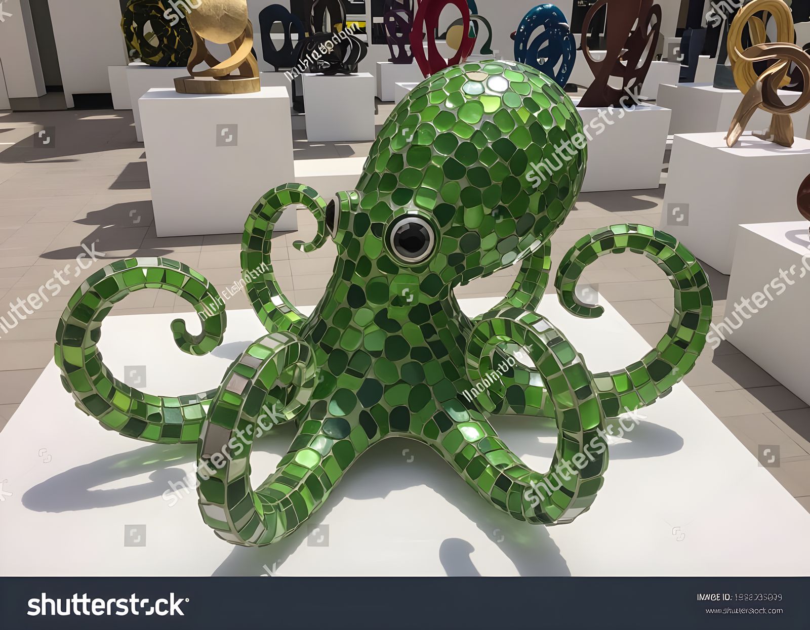 Sea Glass Octopus Sculpture: Artistic Ocean Creature